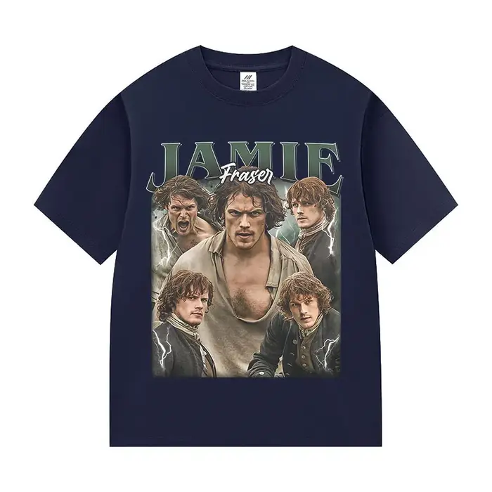 Série télévisée classique Jamie Fraser T-Shirts graphiques mode homme gothique surdimensionné T-shirt Vintage