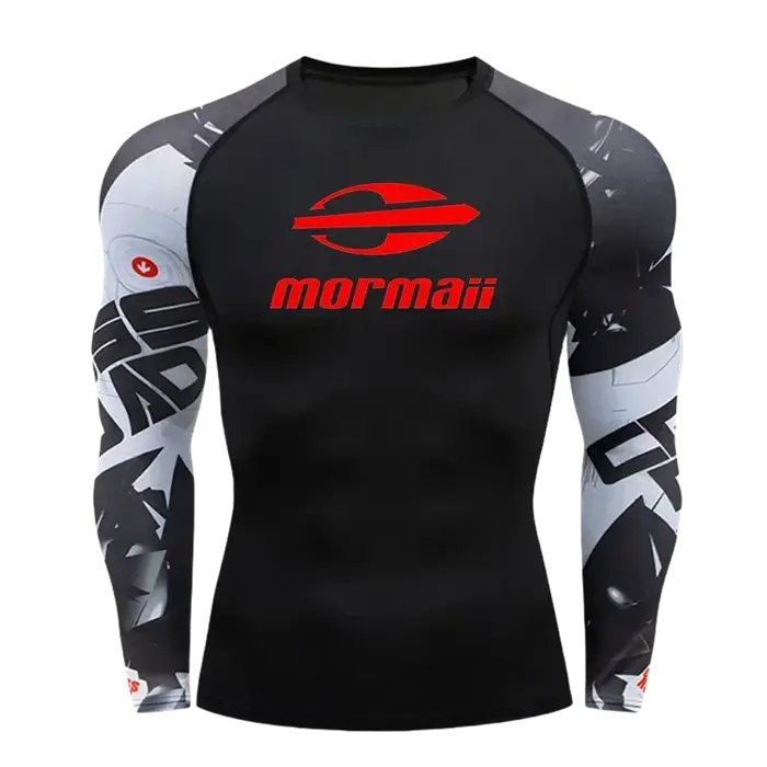 T-shirt de compression à manches longues pour homme, T-shirt de sport élastique pour l'entraînement,