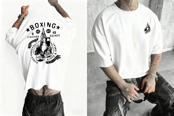 T-shirt imprimé boxe pour hommes