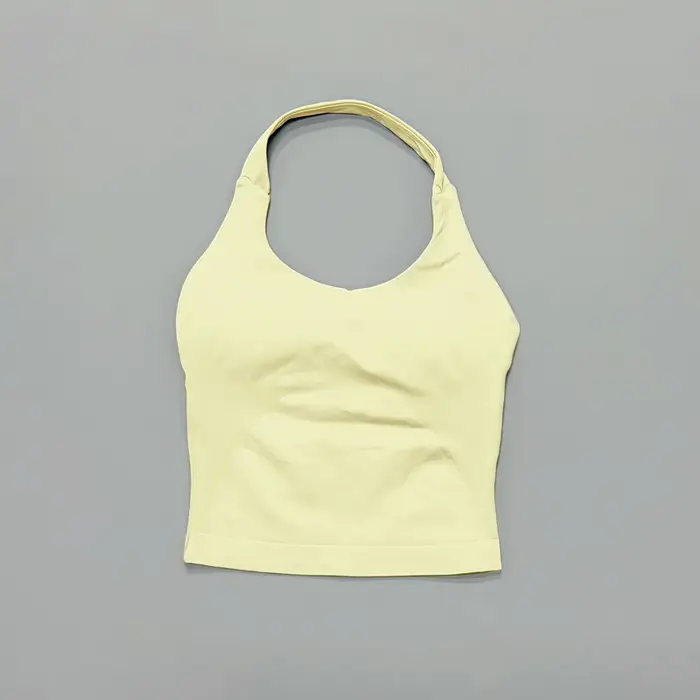 HISTELLO Débardeur Halter pour Femme, Sexy, Dos Nu, à Bretelles, avec Coussinets Amovibles, Très Ext