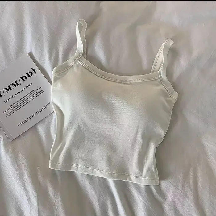 Crop Top Femme Sexy Sans Manches, Hauts Tendance, Sous-vêtements Féminins, Camisole, T-shirt Basique