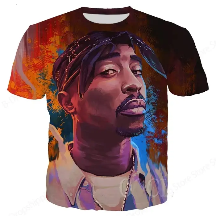 Nouveaux hommes femmes rappeur Tupac T-shirt 3d 2pac impression