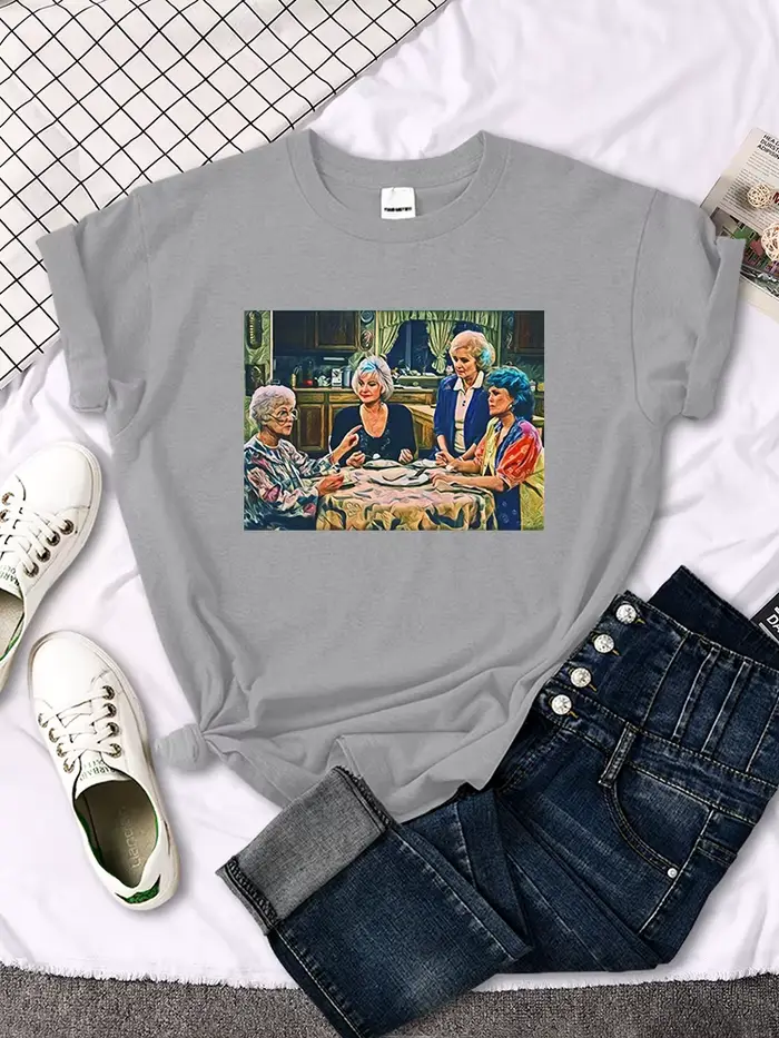 T-shirt manches courtes col rond femme, vintage, Harajuku, Hip Hop