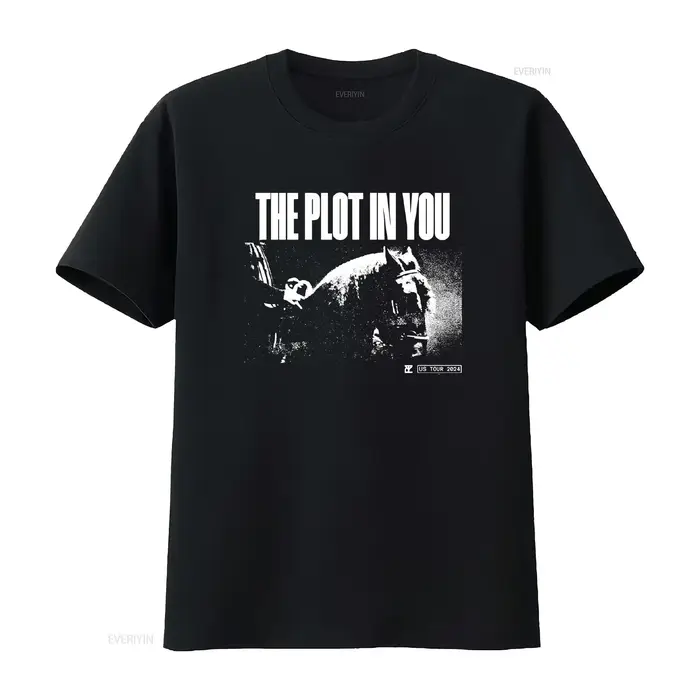 T-shirt The Plot in You Fall 2024 Tour noir S-5XL 1B0263 vintage délavé légèrement vieilli pour le q