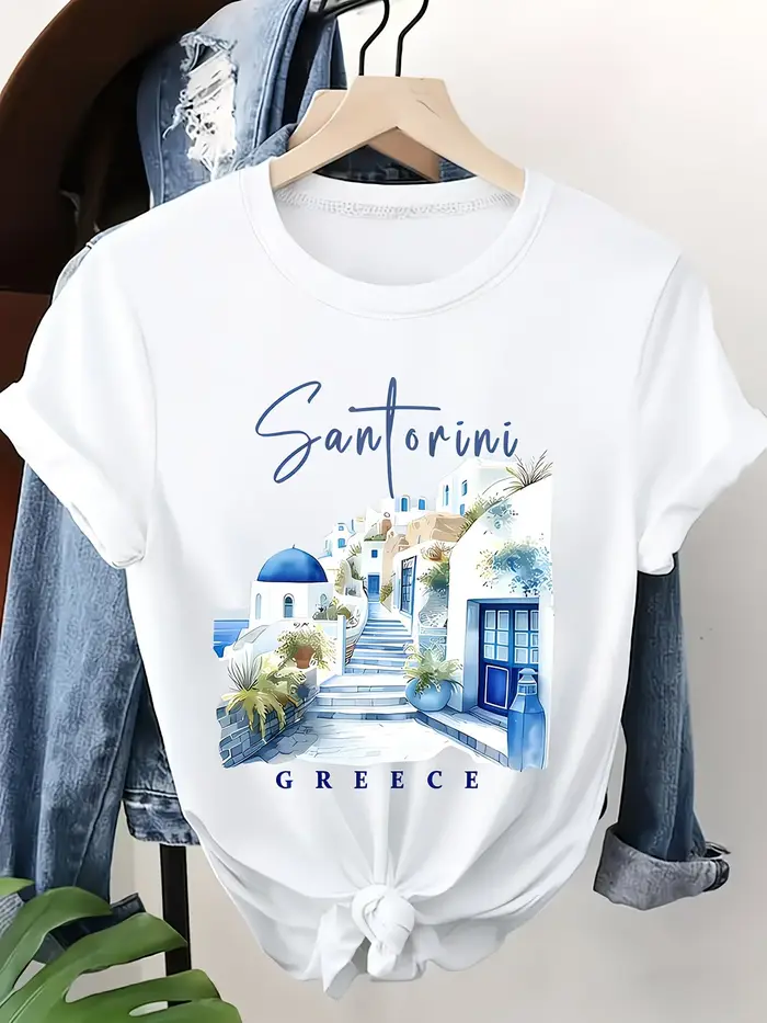 T-shirt décontracté à manches courtes pour femme