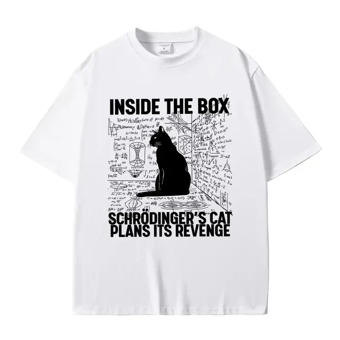 Limité Schrodinger Cat Lovers drôle Meme T-shirts hommes femmes décontracté coton Vintage Streetwear
