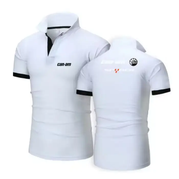 Nouveau Polo Homme Tendance 2026 Couleur Unie Can-Am Team Motorcycles Manches Courtes