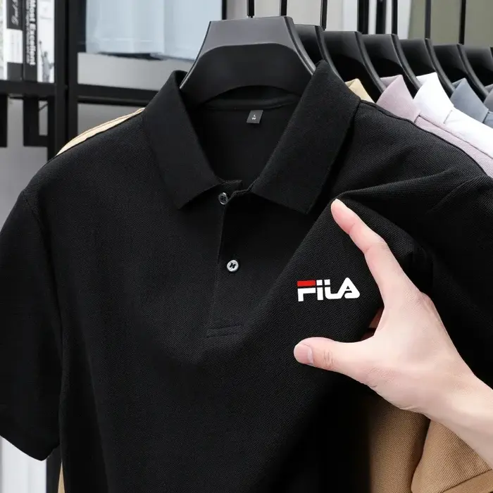 Polo pour homme - Chemise imprimée à un bouton pour une tenue décontractée et professionnelle en été, respirante pour l'exercice.