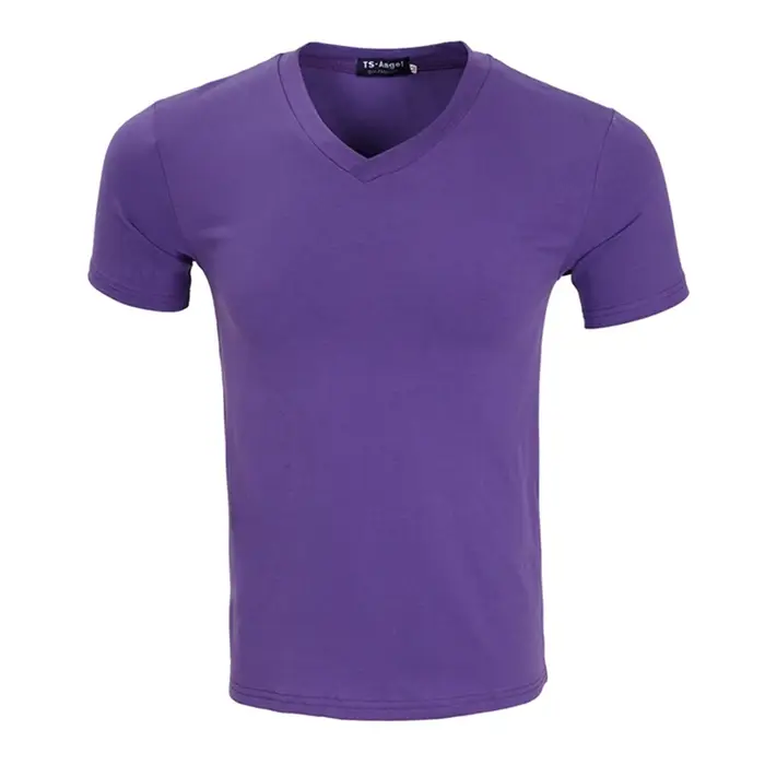 T-Shirt personnalisé col en v 100% coton, imprimé sur demande, vêtements de travail, Design, Logo de