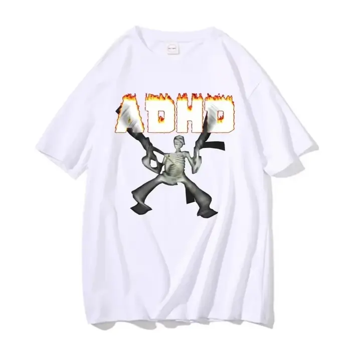 TDAH squelette Meme Vintage t-shirt Humor horreur drôle crâne graphique