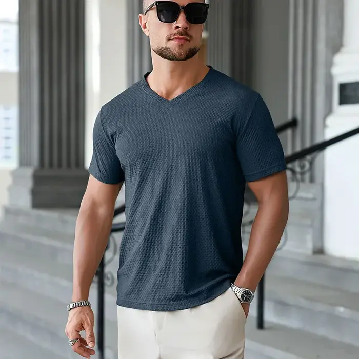 T-shirt pour homme en soie glacée kaki