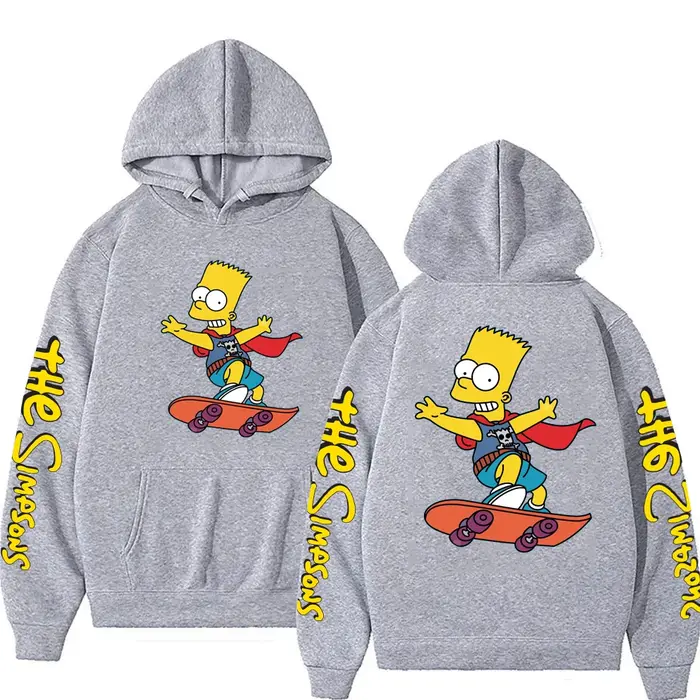 Sweat à capuche unisexe Bart Simpson Anime pour le printemps et l'automne