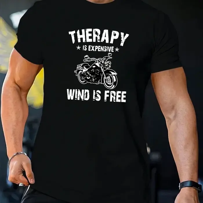 T-shirt graphique de moto pour hommes
