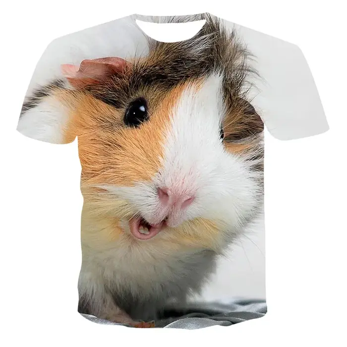 Drôle cochon d'inde T-Shirts Hamster Animal impression 3D Streetwear hommes femmes décontracté mode surdimensionné