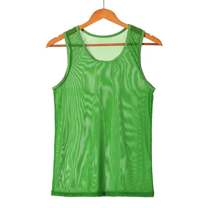 Hommes sans manches maille pure réservoir vêtements d'extérieur gilet d'entraînement résille évider voir à travers le maillot de corps