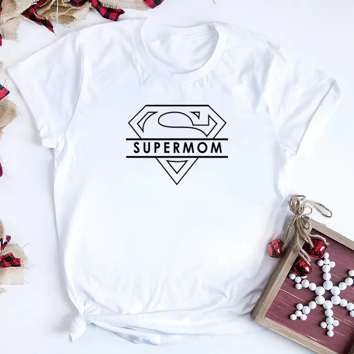 T-shirt drôle Super maman rétro