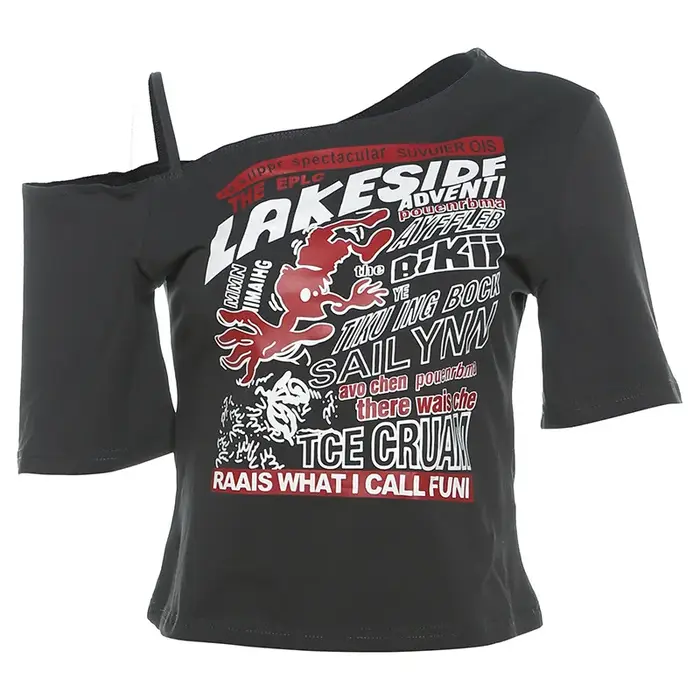 T-shirt gothique Y2K pour femme