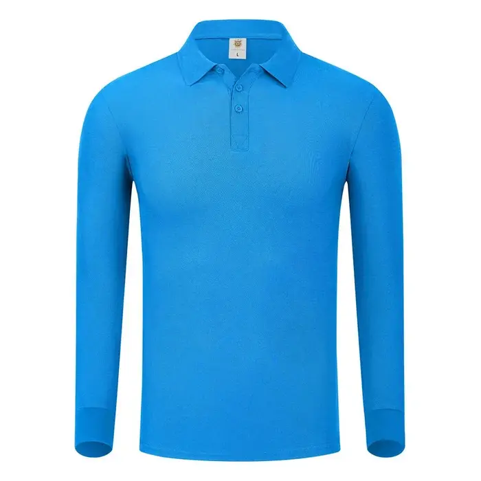 Polo uni à manches longues pour hommes et femmes