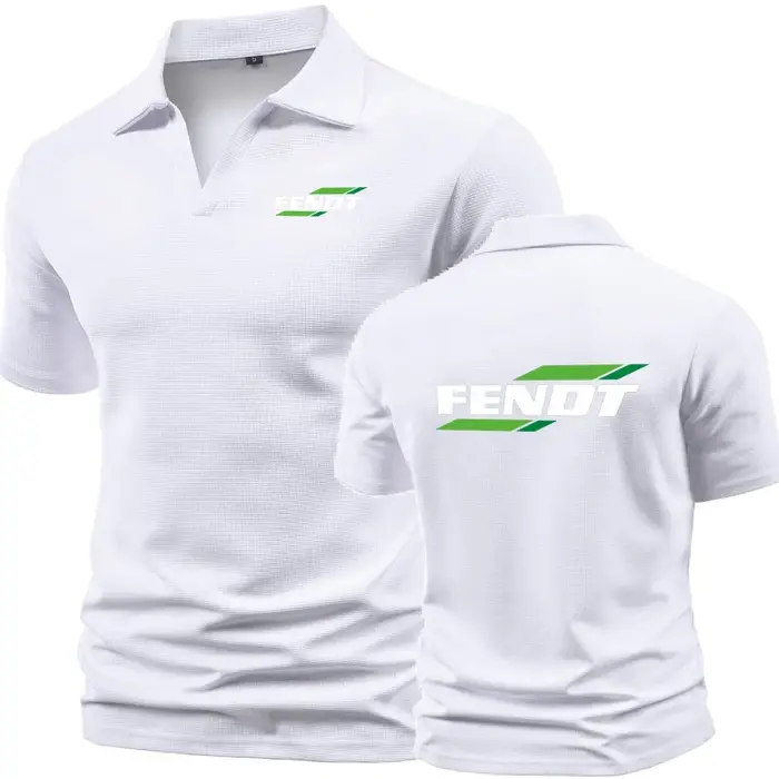 Nouveau Polo tracteur FENDT hommes t-shirt revers Henley chemises course sport entraînement à manche
