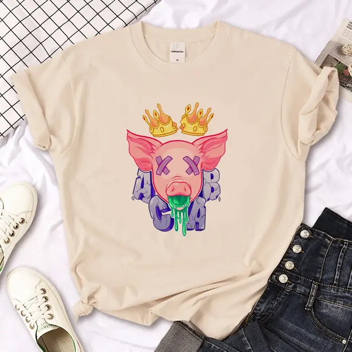 T-shirt manga japonais pour femmes, vêtements comiques, Acab, été, 600