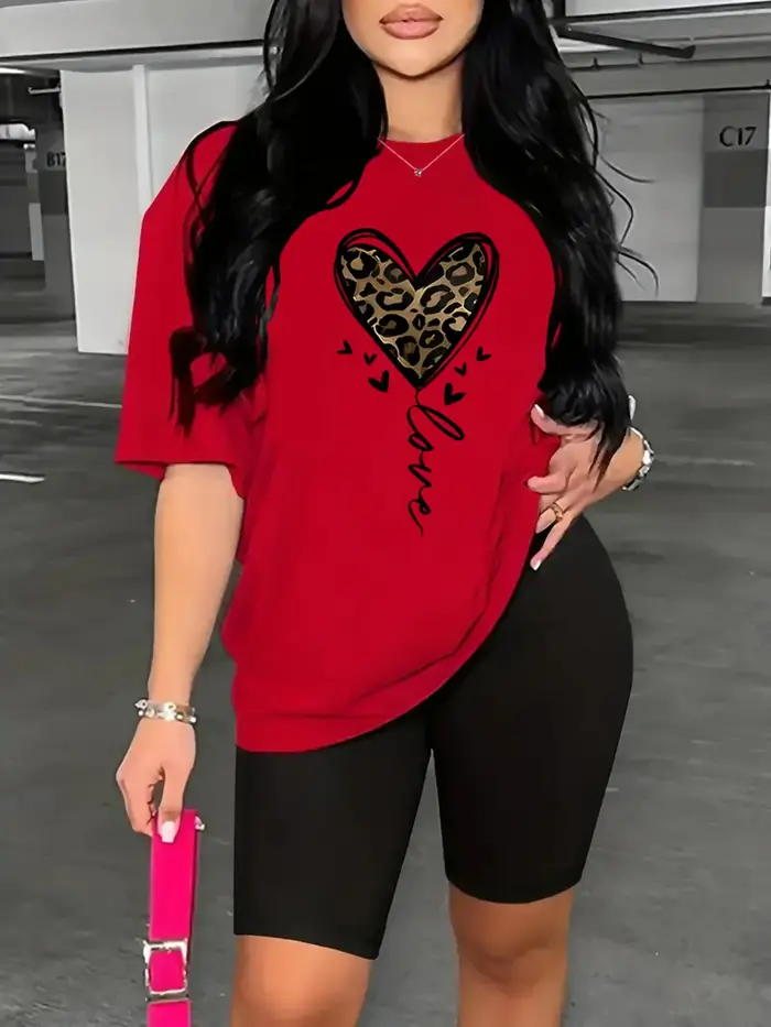 Femmes t-shirt drôle amour motif imprimé