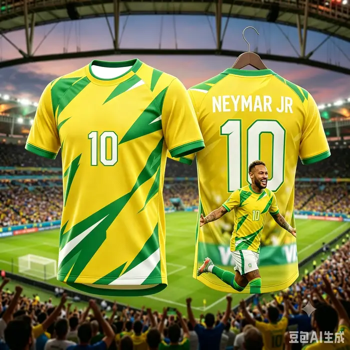 T-shirt de football Brésil pour enfants Neymar #