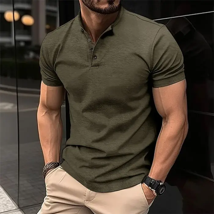 Nouveauté 2026 – T-shirt Henley d'été pour homme