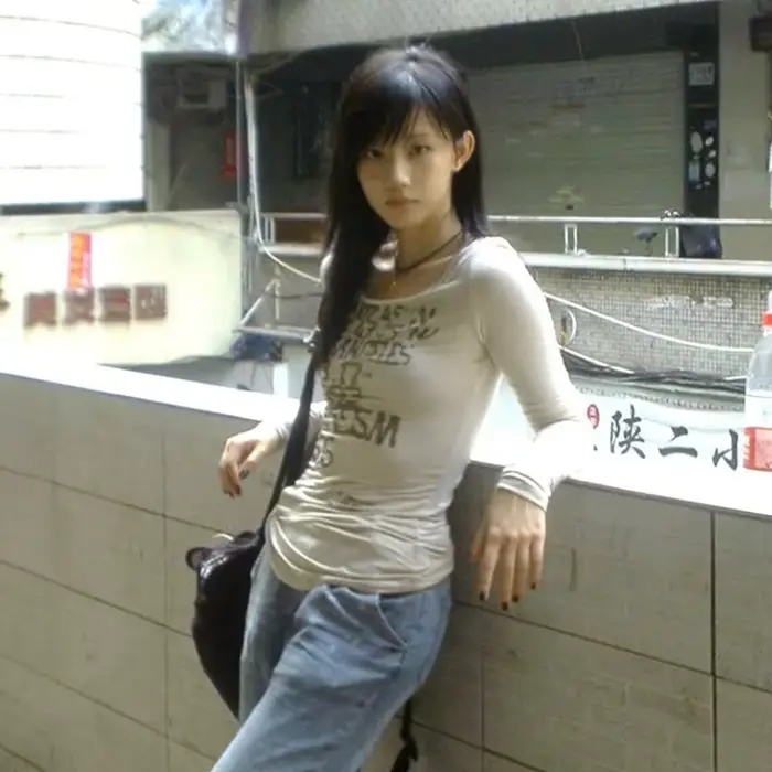 T-shirt à manches longues avec lettre imprimée japonaise, Streetwear rétro américain, Style des anné