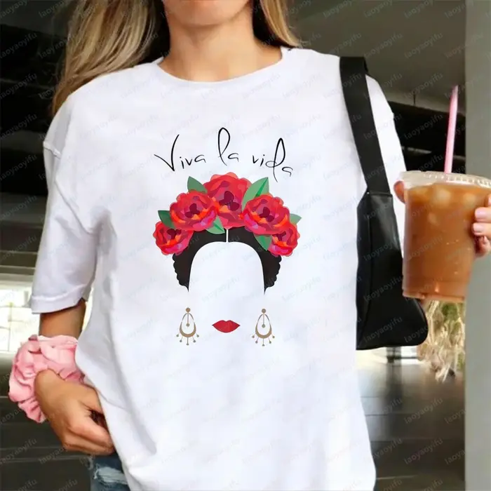 T-shirt Frida Kahlo Viva La Vida pour femme