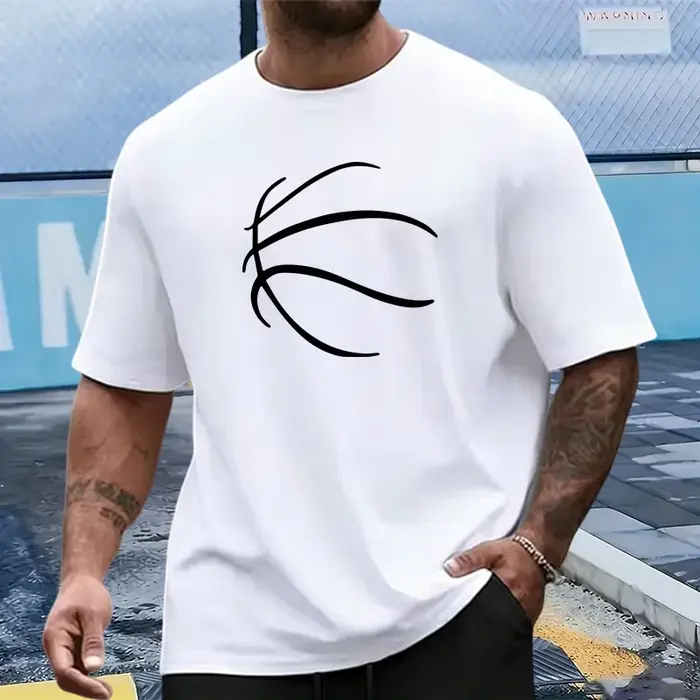 Ensemble pour homme à motif de basket-ball, t-shirts à col rond et shorts de sport, tenue décontract