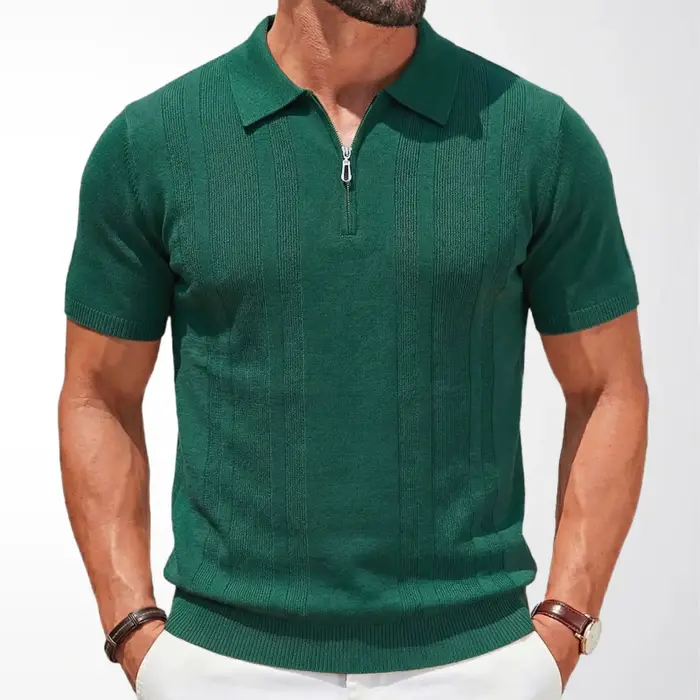 Nouveaux Polos Sportifs Zippés Unicolores pour Hommes 2026 – Chemises d'Été Athlétiques à Manches Co