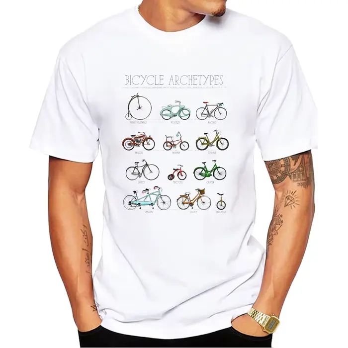 TEEHUB-T-shirt à manches courtes vintage pour homme, vêtement de sport et de vélo, avec imprimé humo