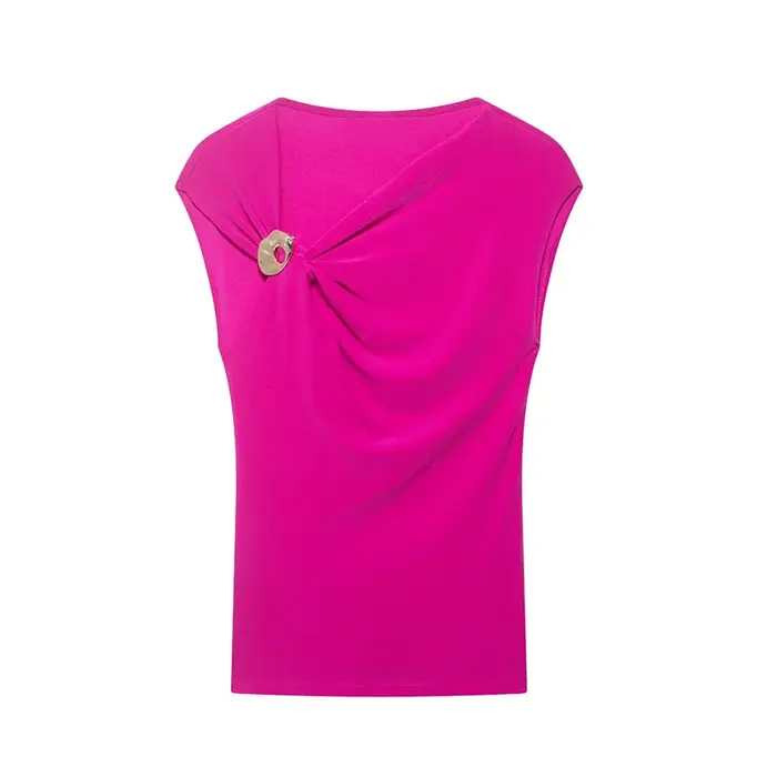 Haut plissé slim pour femme
