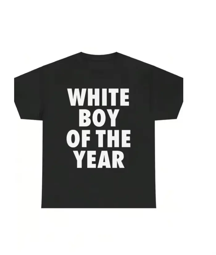 T-shirt blanc pour femme avec texte « Garçon de l'Année »