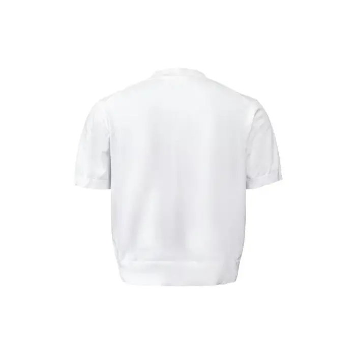 T-shirt tricoté à col bas uni avec drapé aux épaules pour homme
