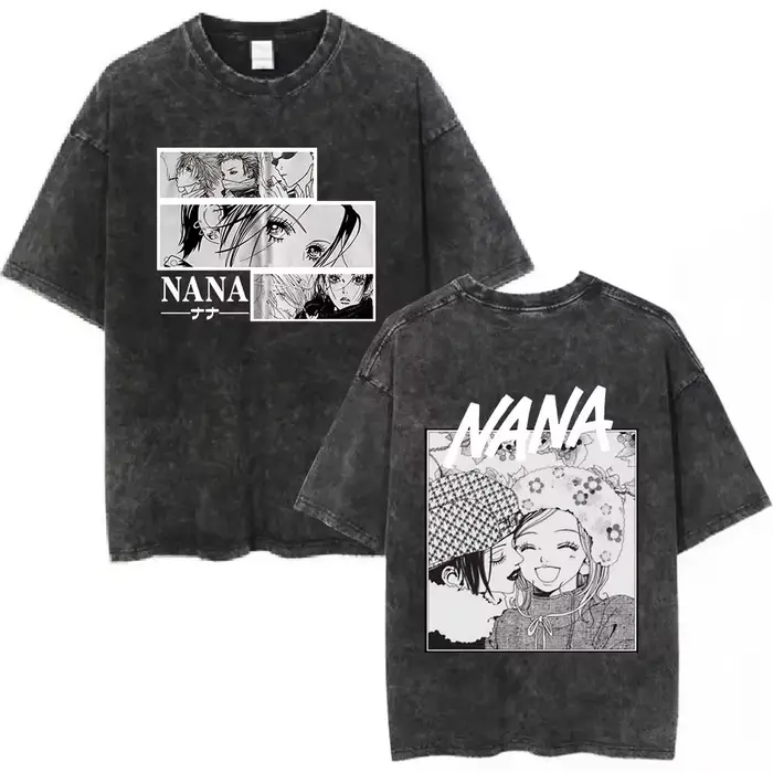 T-shirt ample vintage délavé style rétro japonais Nana Osaki Anime