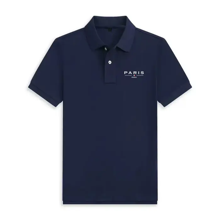Polo homme haut de gamme à manches courtes imprimé Paris 2026 – T-shirt simple et tendance pour le g
