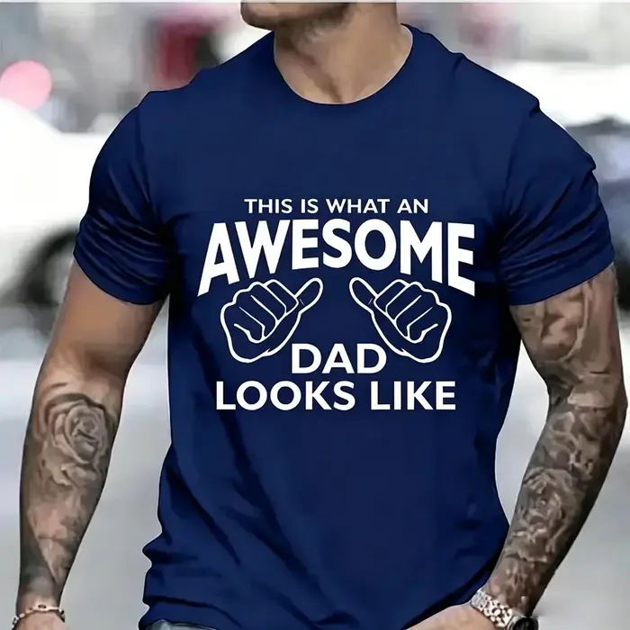 Vêtements pour hommes AWESOME DAD C'est comme ça que se dévêtit un papa T-shirt