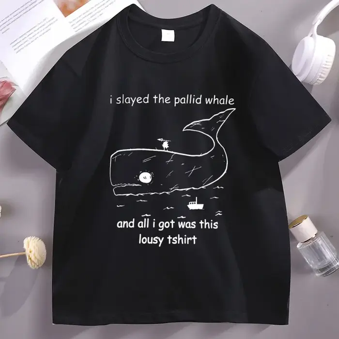 Limbus Company Whale T-shirt imprimé à manches courtes pour hommes et femmes