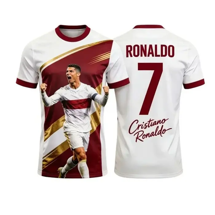 Cristiano Ronaldo #   7 T-shirts de football pour enfants, maillots de football pour hommes et femme