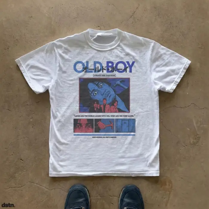 T-shirt du film Oldboy, affiche de film vintage 2003, esthétique manga, streetwear, vêtement graphiq