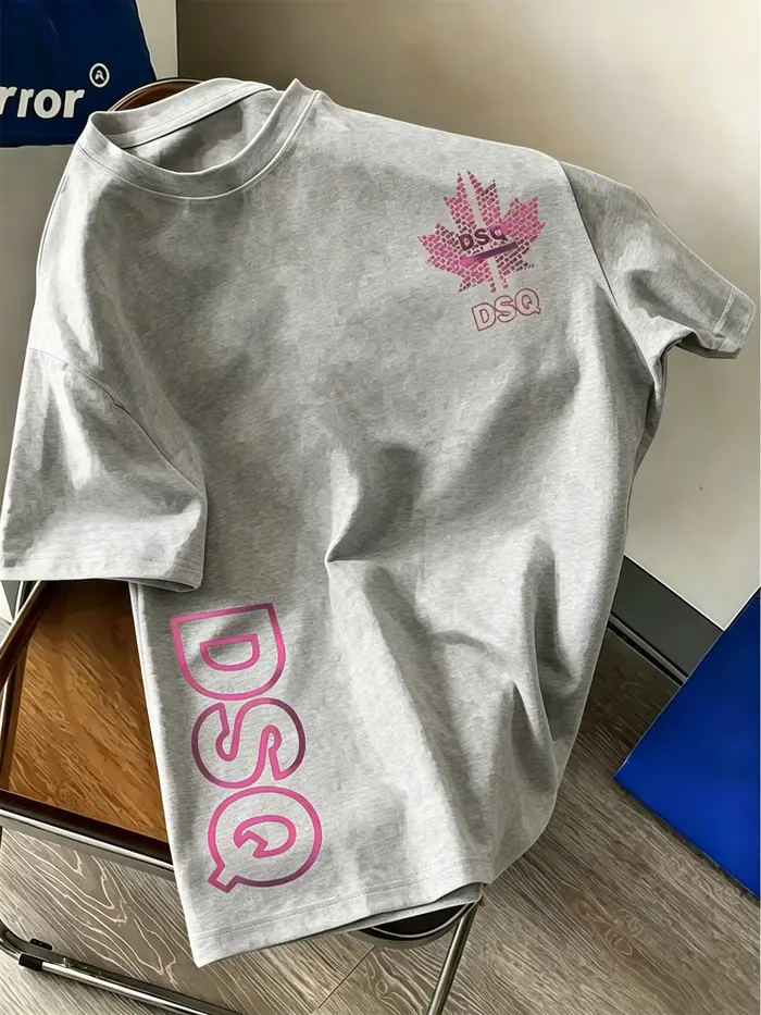 T-shirt de mode urbaine dsq pour hommes, une chemise à manches courtes à col rond, douce et respiran
