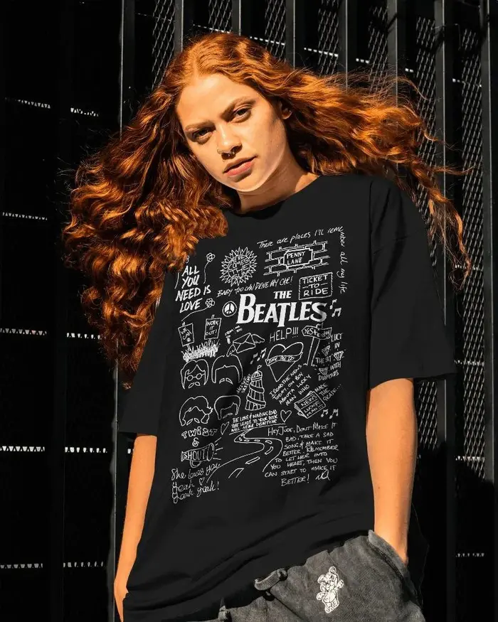 T-shirt The Beatles : T-shirts unisexes en mélange de coton, t-shirt ample et respirant pour hommes 