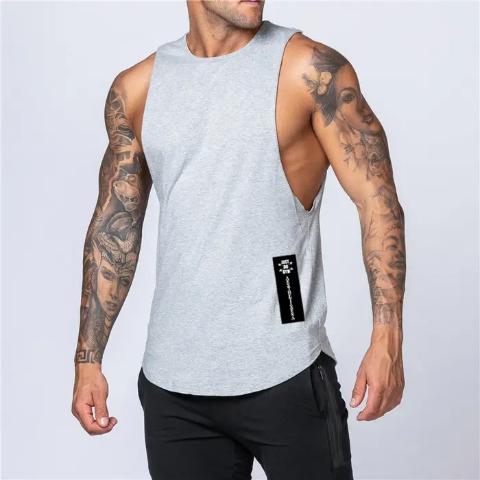 Débardeur en coton pour homme, vêtement de sport, sans manches, pour musculation, Fitness