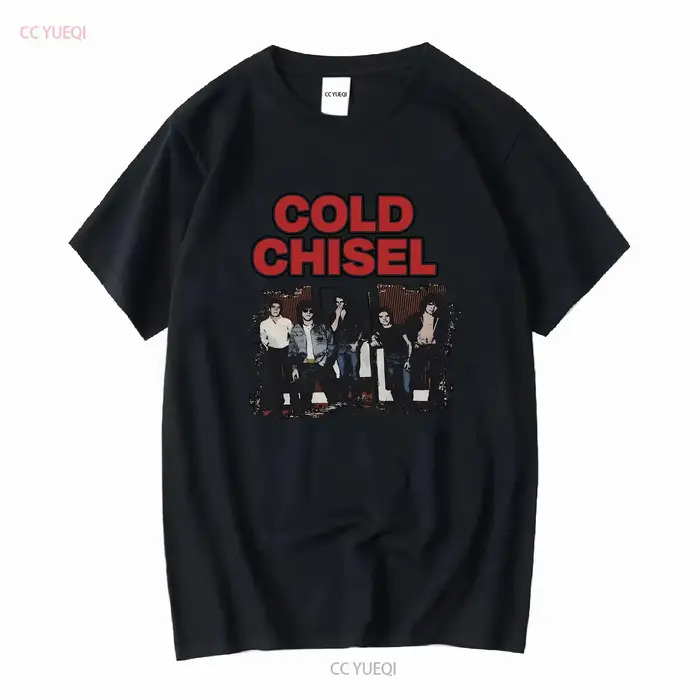 T-shirt Cold Chisel Breakfast At Sweet Hearts à manches mi-longues, style vintage, effet délavé, légèrement extensible, vêtements de créateur