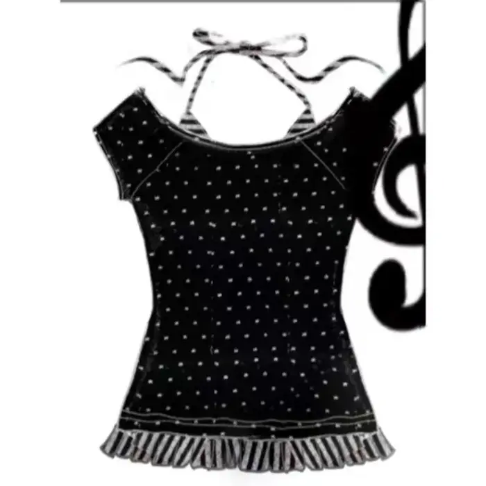 Sous-culture rétro Hottie T-shirts américain Harajuku crâne imprimé t-shirt Punk faux deux à pois