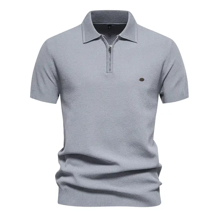 Polo texturé en tricot pour hommes, respirant et cool, lit d'été, qualité de marque, nouveau, 2024