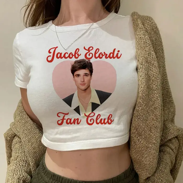 Jacob Elordi crop top shoujo meme été années 2000 goth emo t-shirt y2k funny