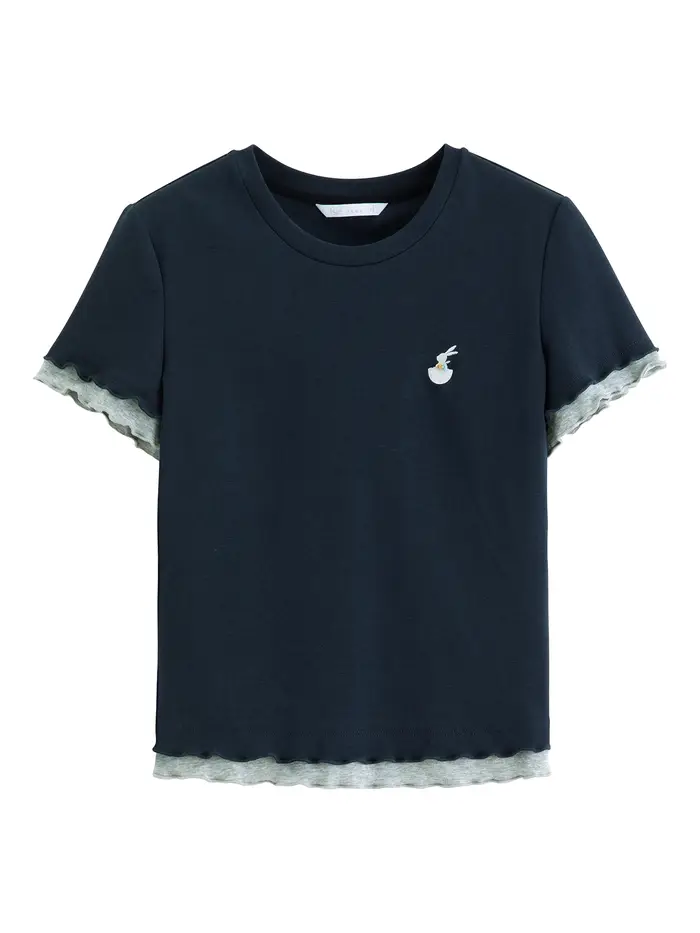 T-shirt à manches courtes en coton FSLE pour femme