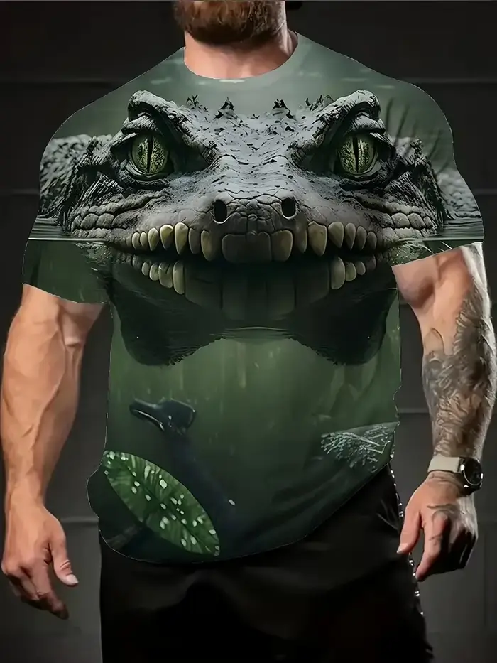 2025 nouveaux T-Shirts graphiques Crocodile pour hommes mode d'été impression 3D femme décontracté à manches courtes t-shirt surdimensionné Harajuku hauts